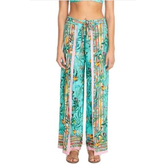 Johnny Was Taina Split Leg‎ Nature Printed Pants Size Medium - Picture 1 of 12